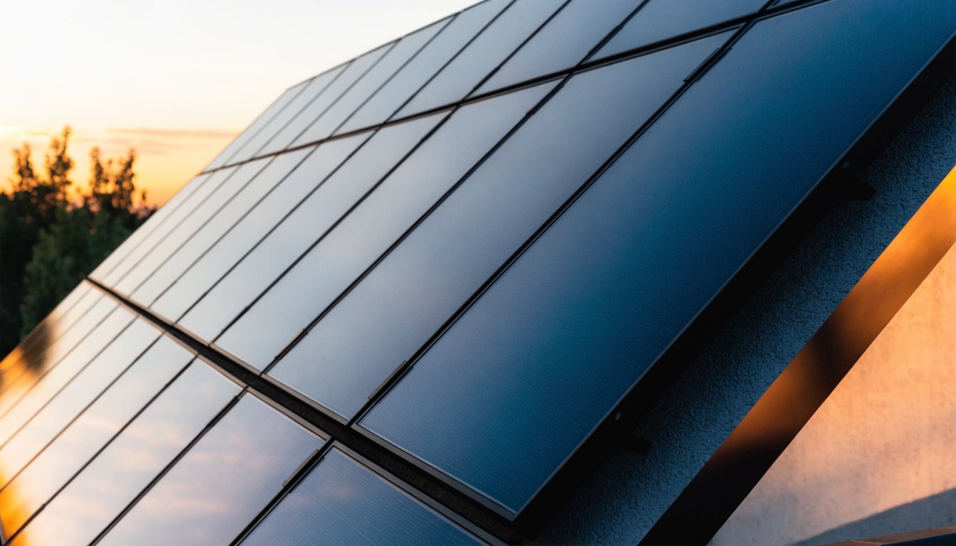 SunCrown high-efficiency panels with a clean grid-free front surface